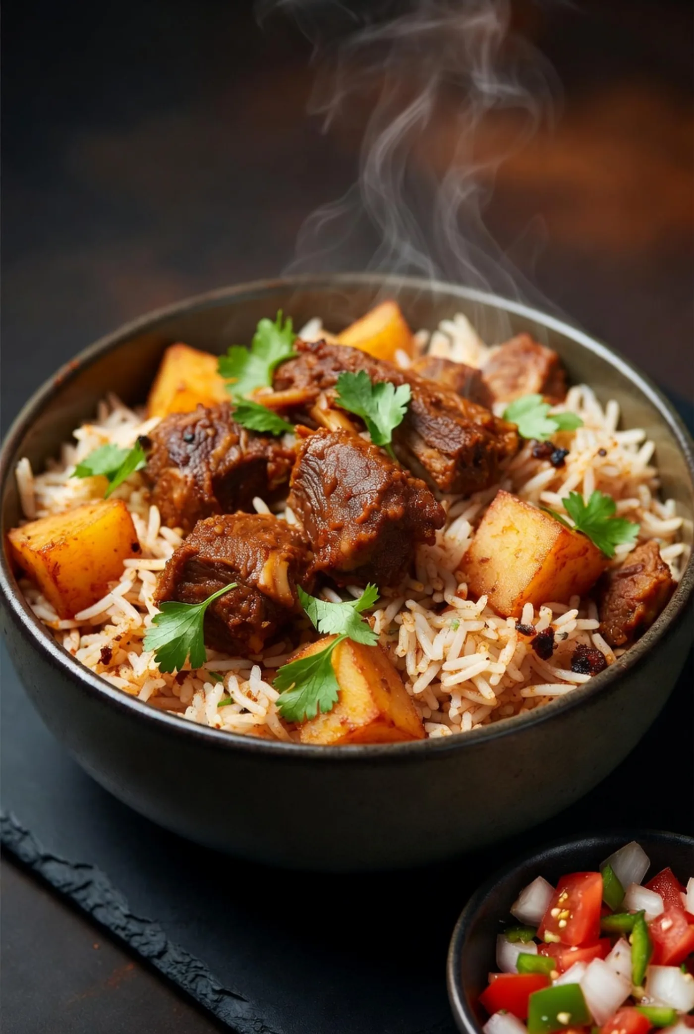 Steaming pilau bowl